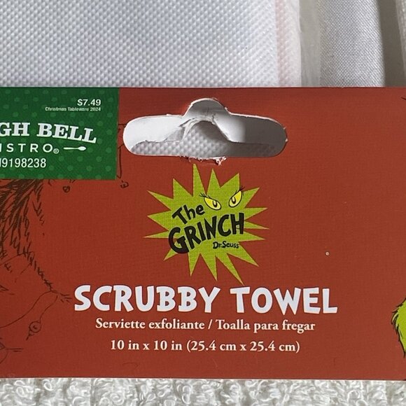Grinch Tablecloth 84”x 60” Towel Scrubby 10”x 10”Kitchen Towel 19” X 25” Set - Picture 5 of 12
